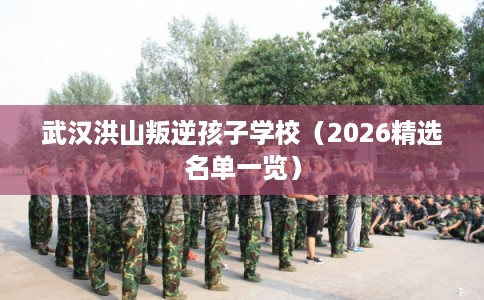 武汉洪山叛逆孩子学校（2026精选名单一览）