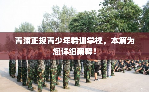 青浦正规青少年特训学校，本篇为您详细阐释！