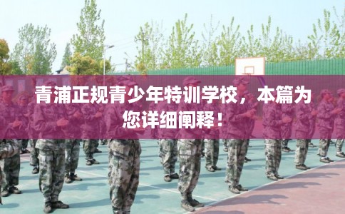 青浦正规青少年特训学校，本篇为您详细阐释！