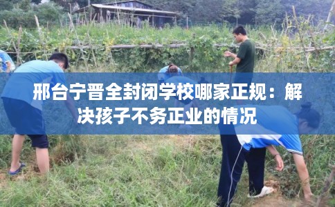 邢台宁晋全封闭学校哪家正规：解决孩子不务正业的情况