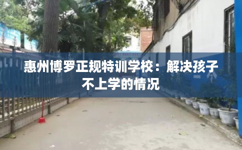 惠州博罗正规特训学校：解决孩子不上学的情况