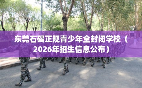 东莞石碣正规青少年全封闭学校（2026年招生信息公布）