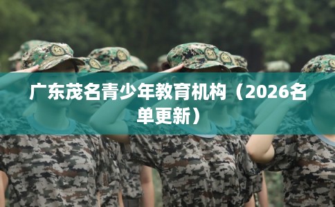 广东茂名青少年教育机构（2026名单更新）