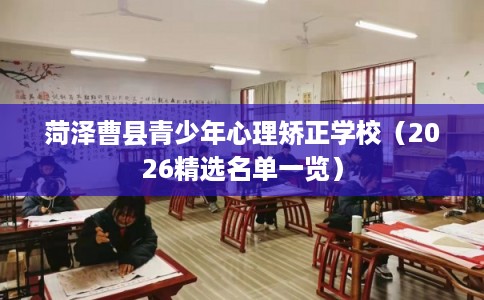 菏泽曹县青少年心理矫正学校（2026精选名单一览）