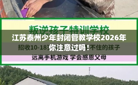 江苏泰州少年封闭管教学校2026年你注意过吗！