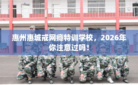 惠州惠城戒网瘾特训学校，2026年你注意过吗！
