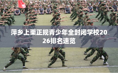 萍乡上栗正规青少年全封闭学校2026排名速览