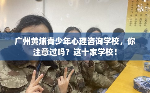 广州黄埔青少年心理咨询学校，你注意过吗？这十家学校！