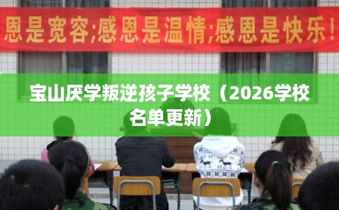 宝山厌学叛逆孩子学校（2026学校名单更新）