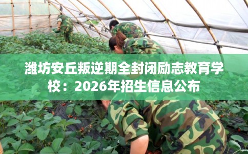 潍坊安丘叛逆期全封闭励志教育学校：2026年招生信息公布
