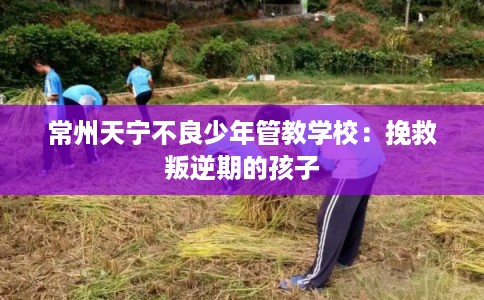 常州天宁不良少年管教学校：挽救叛逆期的孩子