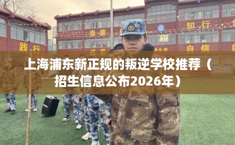 上海浦东新正规的叛逆学校推荐（招生信息公布2026年）