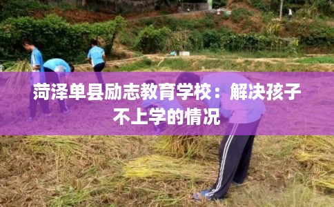菏泽单县励志教育学校：解决孩子不上学的情况