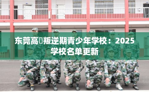 东莞高埗叛逆期青少年学校：2025学校名单更新