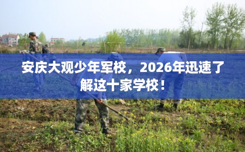 安庆大观少年军校，2026年迅速了解这十家学校！