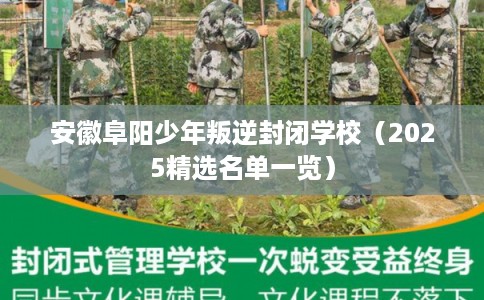 安徽阜阳少年叛逆封闭学校（2025精选名单一览）