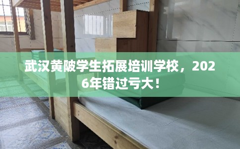 武汉黄陂学生拓展培训学校，2026年错过亏大！