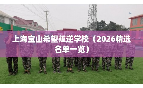 上海宝山希望叛逆学校（2026精选名单一览）