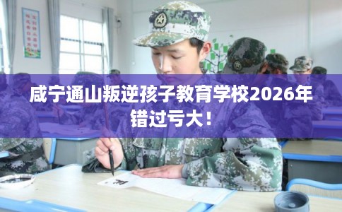 咸宁通山叛逆孩子教育学校2026年错过亏大！