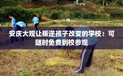 安庆大观让叛逆孩子改变的学校：可随时免费到校参观