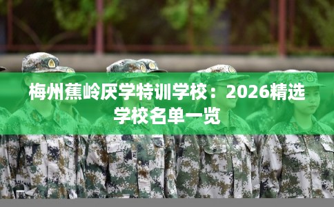 梅州蕉岭厌学特训学校：2026精选学校名单一览