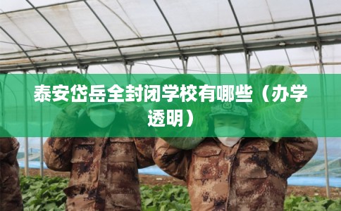 泰安岱岳全封闭学校有哪些(办学透明) 泰安岱岳全封闭学校有哪些(办学透明)
