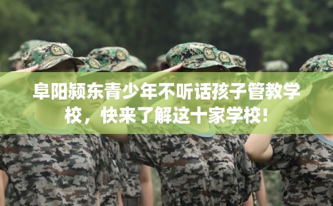 阜阳颍东青少年不听话孩子管教学校，快来了解这十家学校!