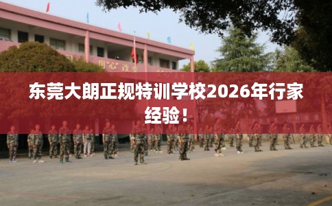 东莞大朗正规特训学校2026年行家经验！