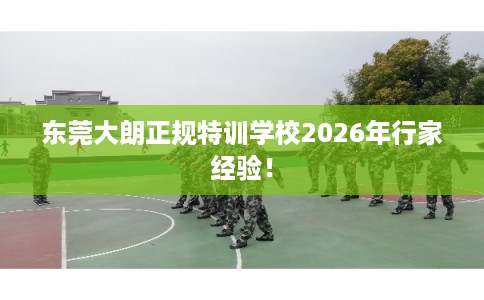 东莞大朗正规特训学校2026年行家经验！