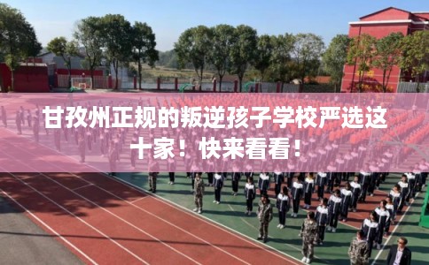 甘孜州正规的叛逆孩子学校严选这十家！快来看看！