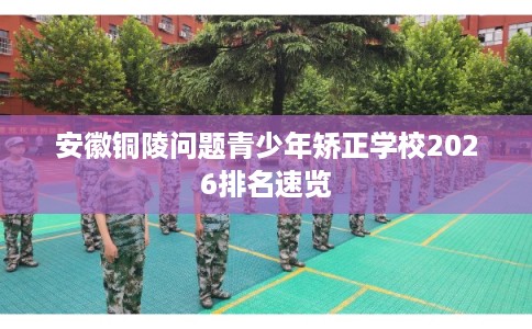 安徽铜陵问题青少年矫正学校2026排名速览