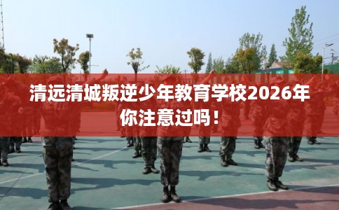 清远清城叛逆少年教育学校2026年你注意过吗！