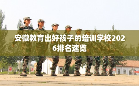 安徽教育出好孩子的培训学校2026排名速览