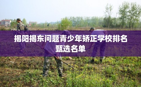 揭阳揭东问题青少年矫正学校排名甄选名单