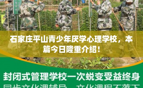 石家庄平山青少年厌学心理学校，本篇今日隆重介绍！