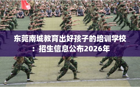 东莞南城教育出好孩子的培训学校：招生信息公布2026年
