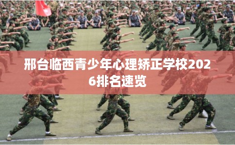 邢台临西青少年心理矫正学校2026排名速览