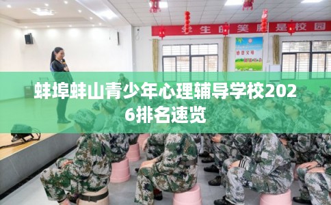 蚌埠蚌山青少年心理辅导学校2026排名速览
