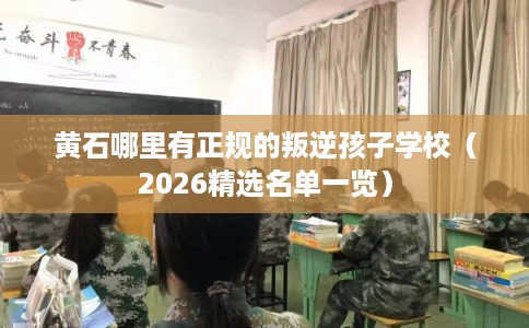 黄石哪里有正规的叛逆孩子学校（2026精选名单一览）