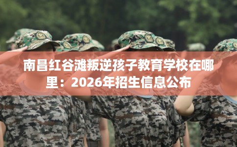 南昌红谷滩叛逆孩子教育学校在哪里：2026年招生信息公布