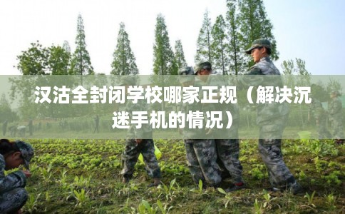 汉沽全封闭学校哪家正规（解决沉迷手机的情况）