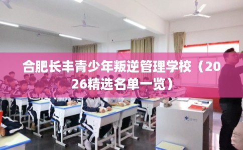合肥长丰青少年叛逆管理学校（2026精选名单一览）