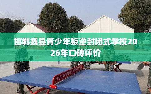 邯郸魏县青少年叛逆封闭式学校2026年口碑评价