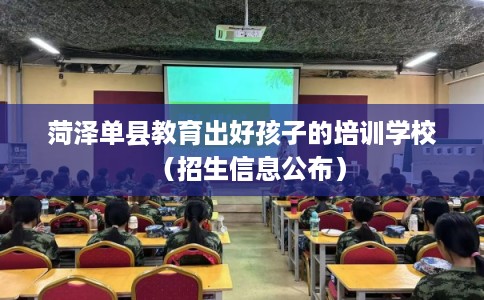 菏泽单县教育出好孩子的培训学校（招生信息公布）