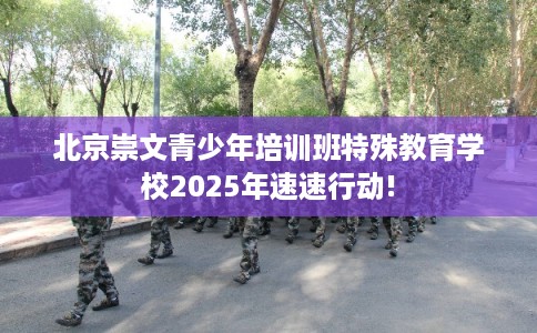 北京崇文青少年培训班特殊教育学校2025年速速行动!