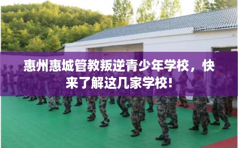 惠州惠城管教叛逆青少年学校，快来了解这几家学校!