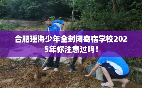 合肥瑶海少年全封闭寄宿学校2025年你注意过吗！