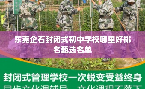 东莞企石封闭式初中学校哪里好排名甄选名单