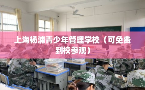 上海杨浦青少年管理学校（可免费到校参观）