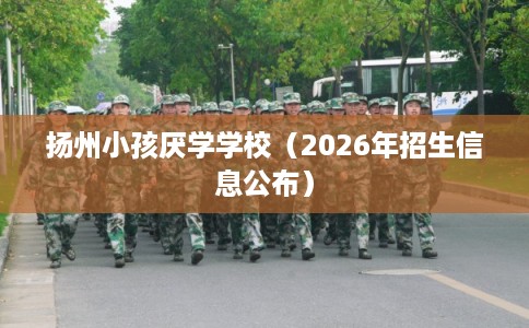 扬州小孩厌学学校（2026年招生信息公布）